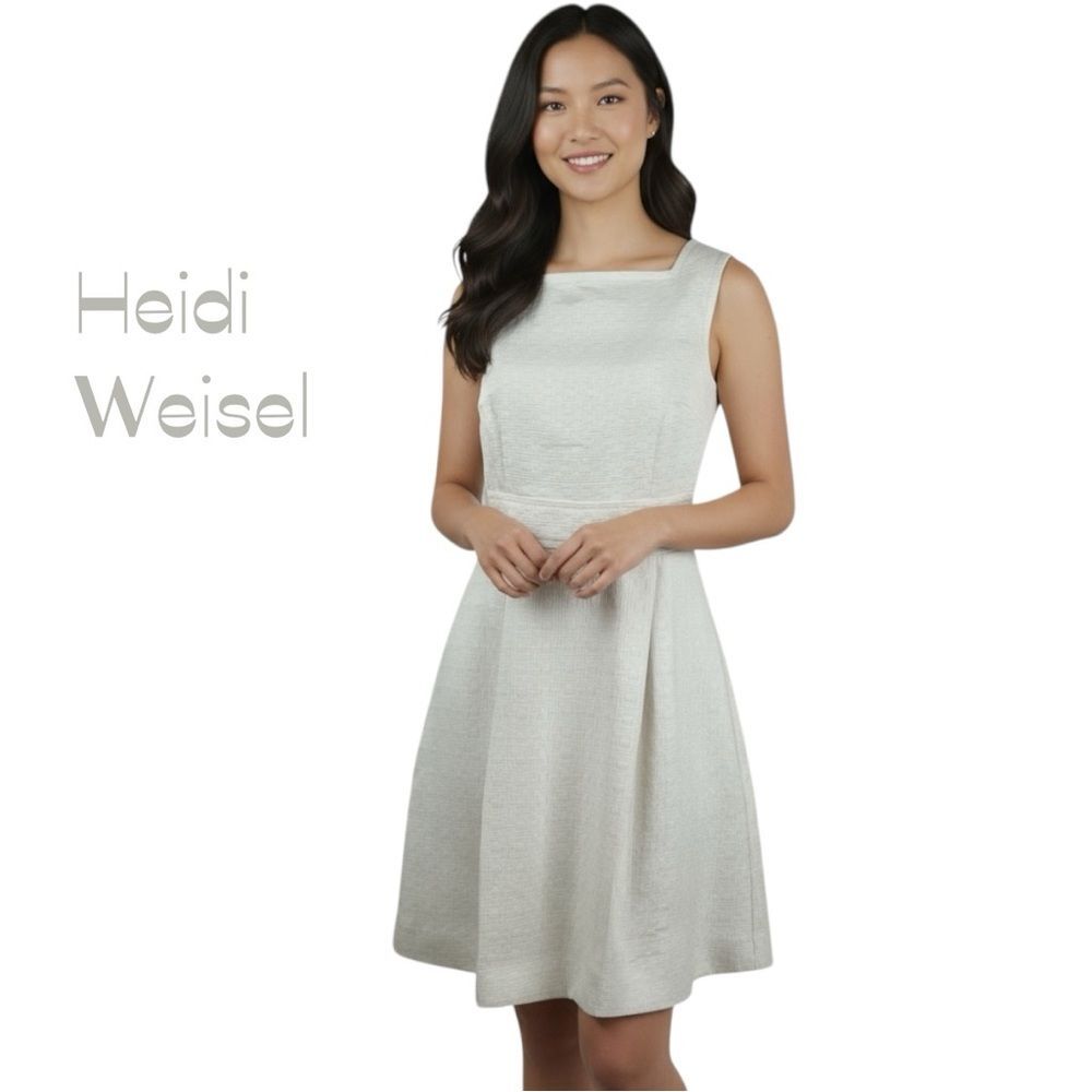 Heidi Weisel Cream Pleated Dress Size 10 GirlCore Feminine